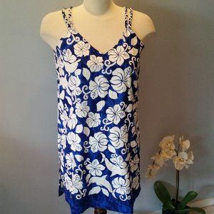 Cabali blue and white floral top NWOT